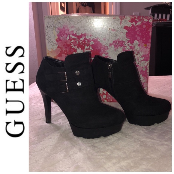 guess high heel ankle boots